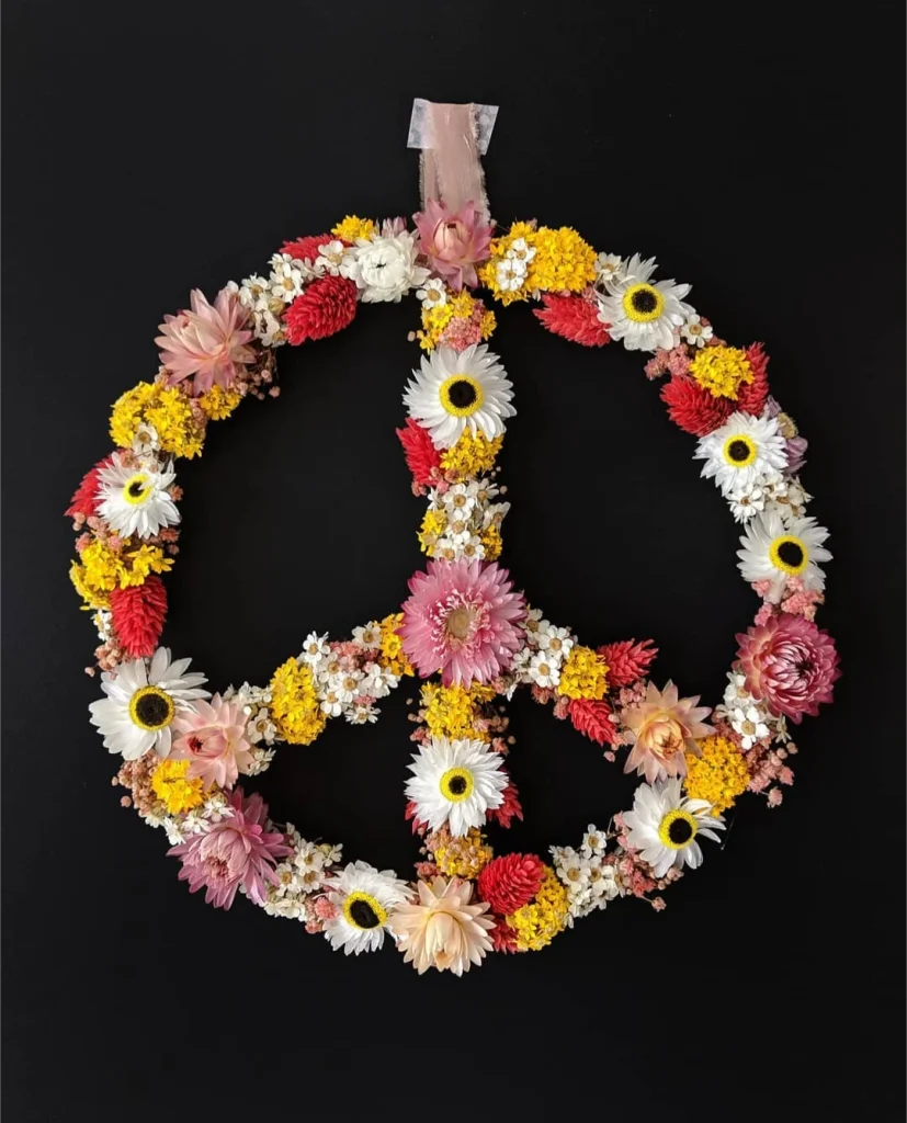 Couronne en fleurs séchées Flower Power