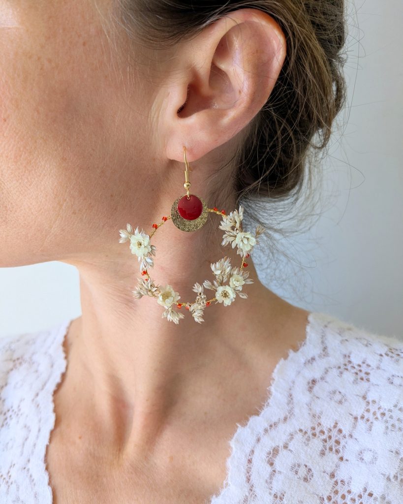 Boucles d’oreilles Rubis, portées