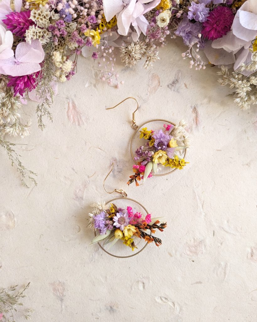 Boucles d’oreilles Prairie Fleurie, vue d’ensemble