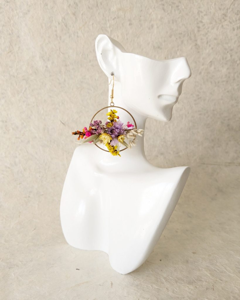 Boucles d’oreilles Prairie, sur présentoir