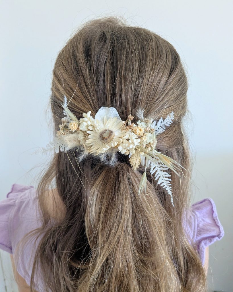 Barrette fleurs séchées Nature Boheme Fille