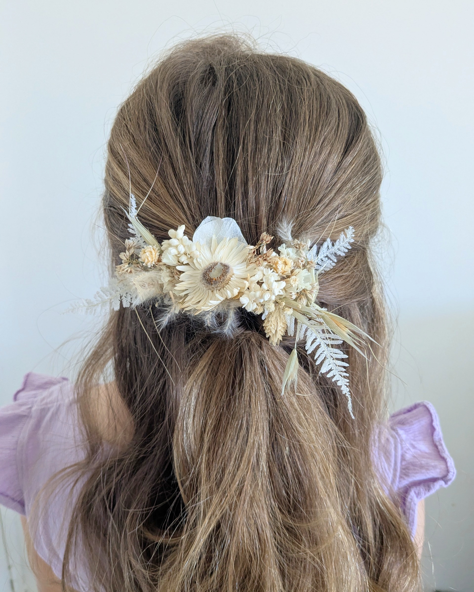 Barrette fleurs séchées Nature Boheme Fille