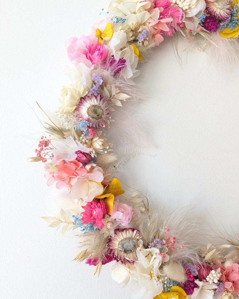 Couronne fleurs séchées Aurora Mur
