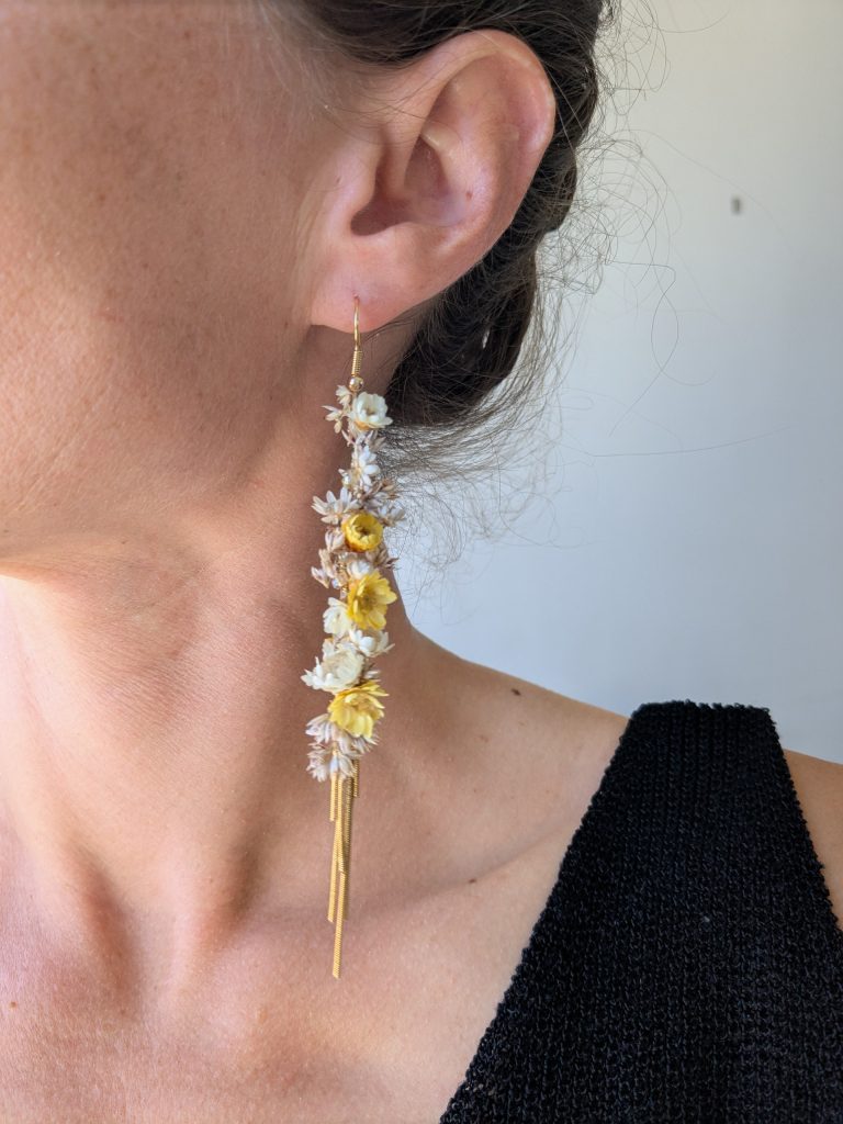Boucles d’oreilles oreilles cascade solaire portees