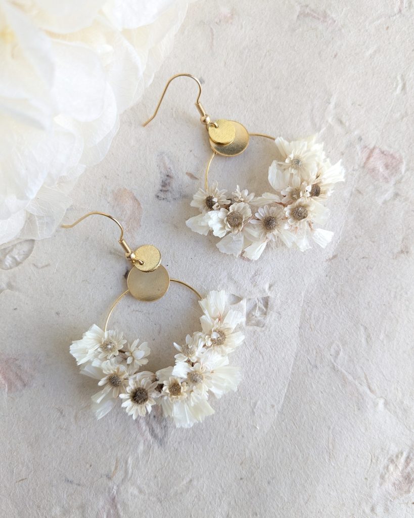Boucles d’oreilles oreilles marguerites presentation