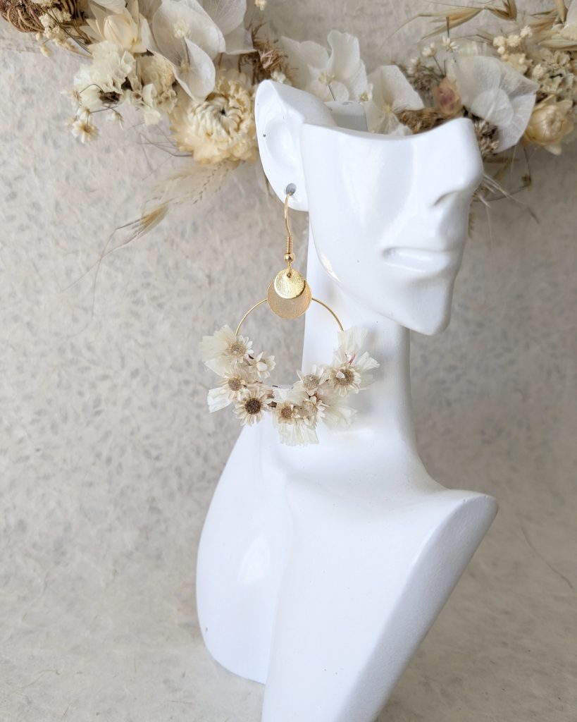 Boucles d’oreilles oreilles marguerites presentoir