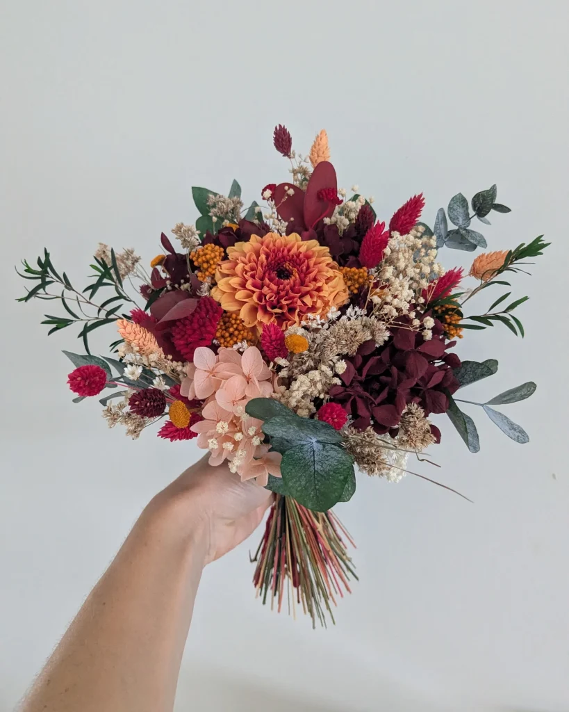 Bouquet en fleurs séchées Reverie Dautomne, portée