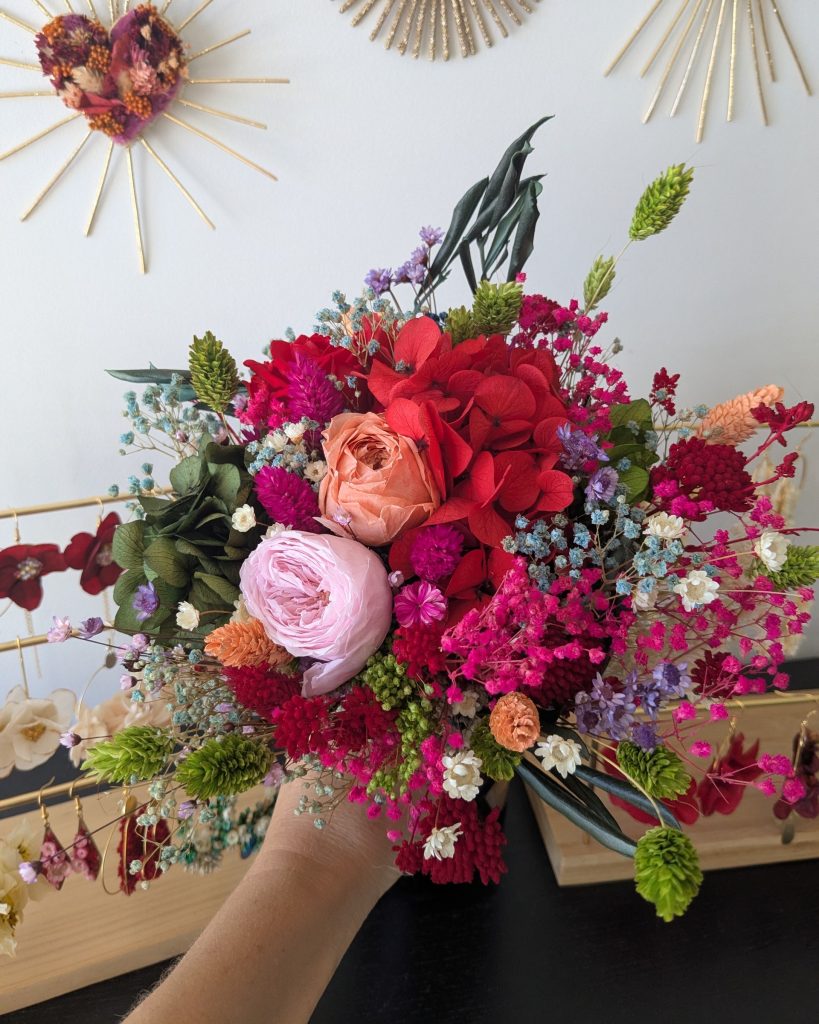 Bouquet fleurs séchées Jardin Suspendu Vase Tenu, tenue en main