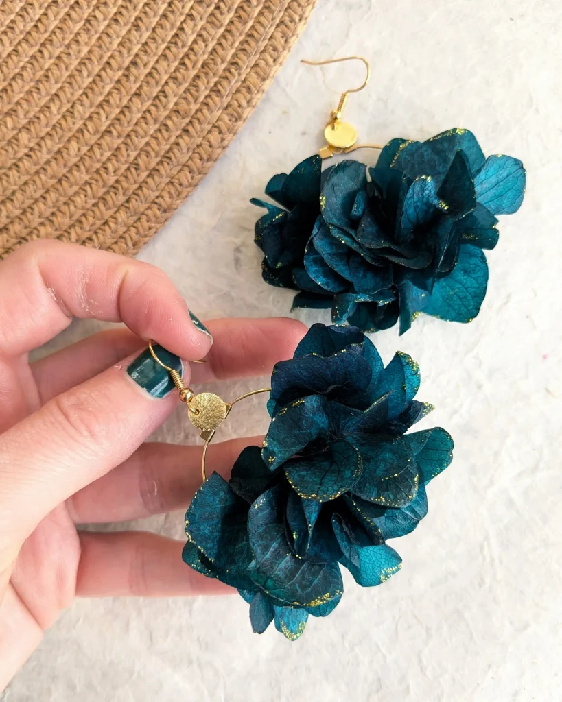 Boucles d’oreilles Emeraude, vue d’ensemble