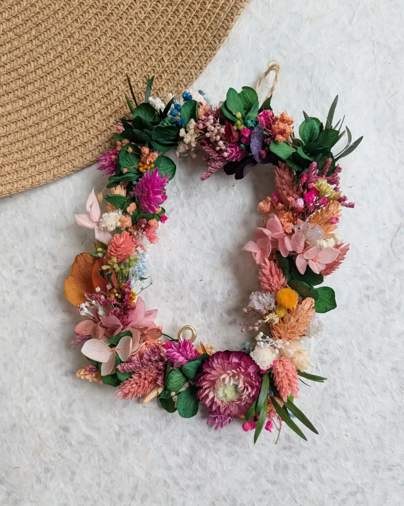 Petit cadre en fleurs séchées Malice, vue d’ensemble
