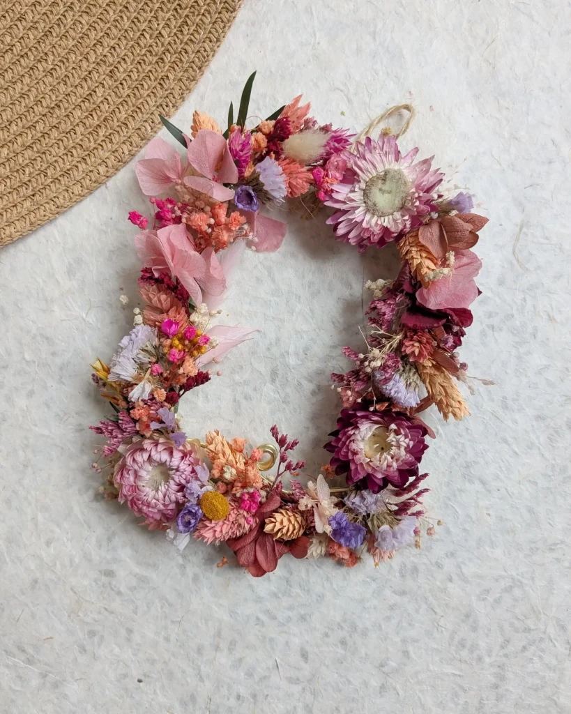Petit cadre en fleurs séchées Murmure, vue d’ensemble
