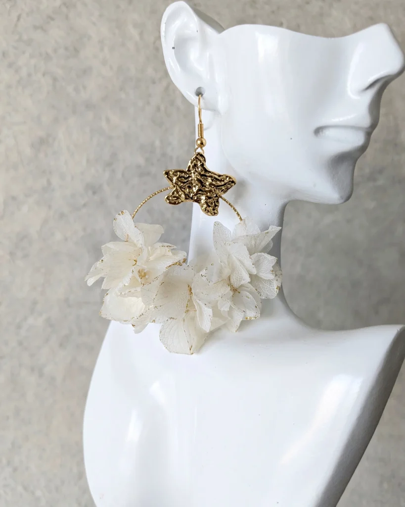 Boucles d’oreilles Nuit blanche, sur présentoir