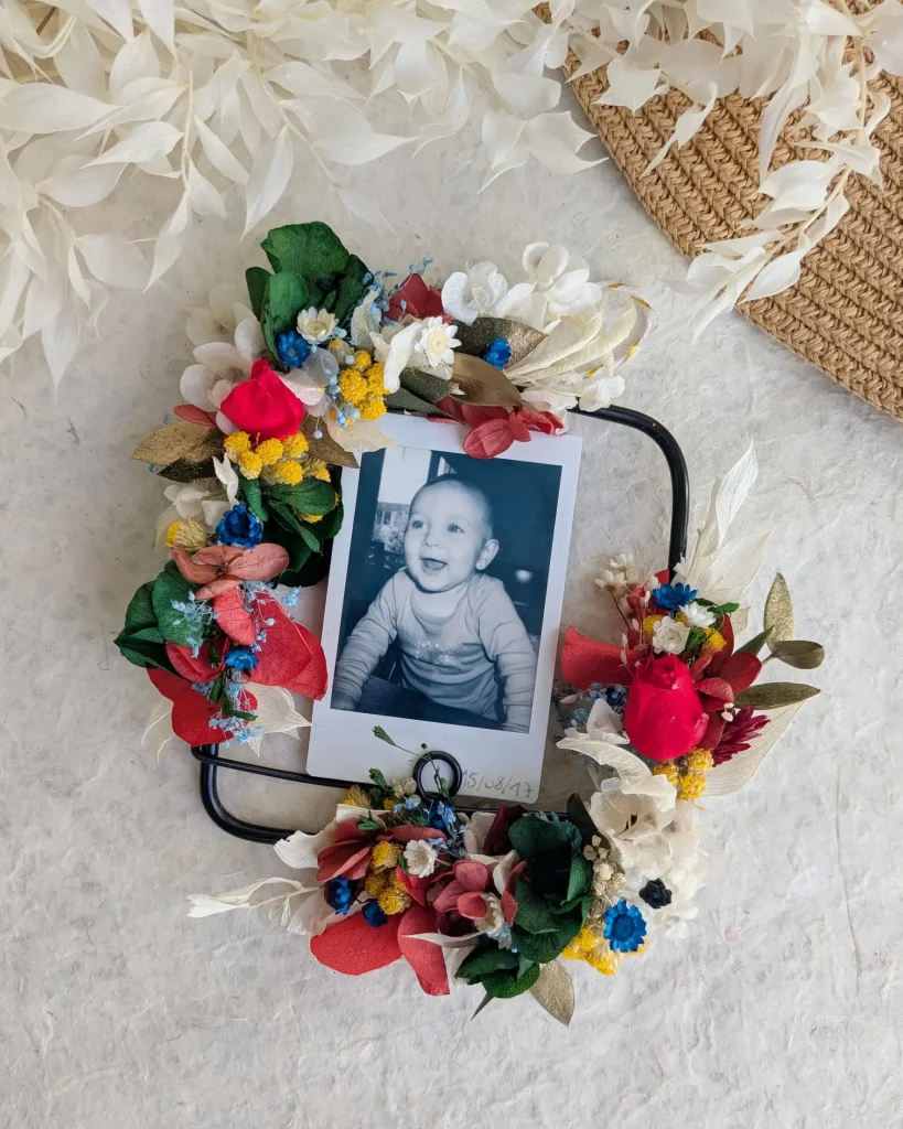 Cadre photo en fleurs séchées Amaya Polaroid Square photo