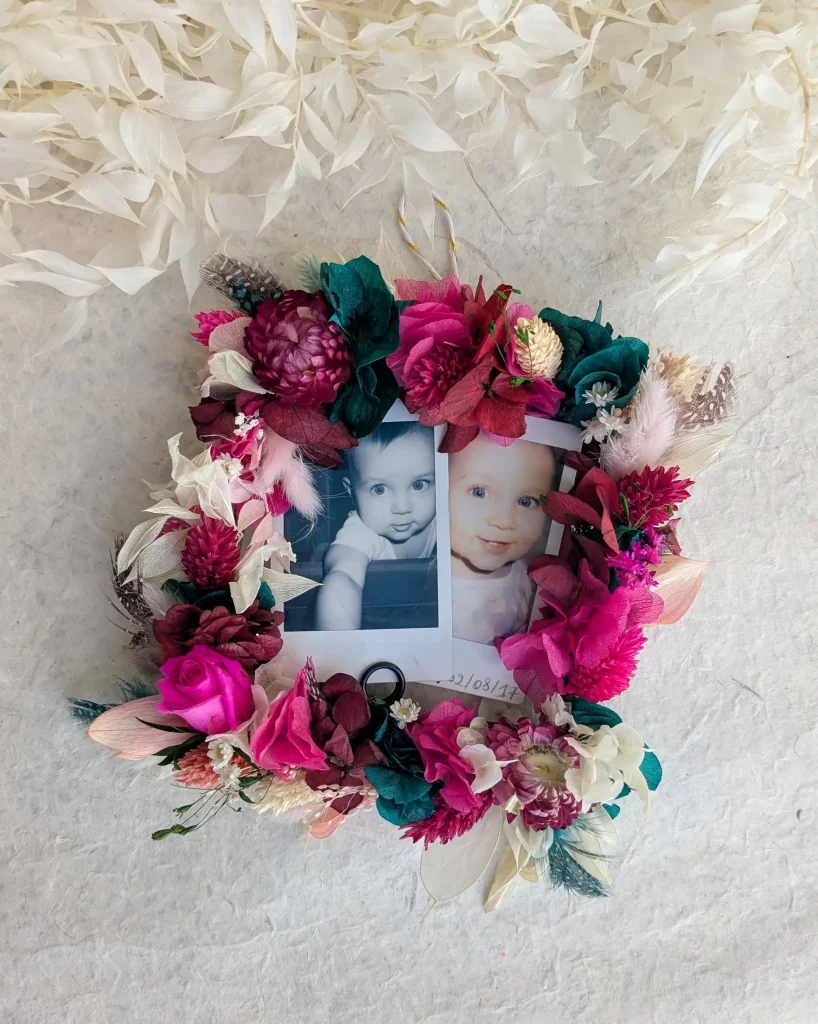 Cadre photo en fleurs séchées Sabine Polaroid Square photo