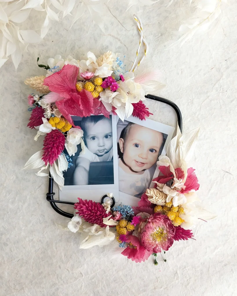 Cadre photo en fleurs séchées Melodie Polaroid photo