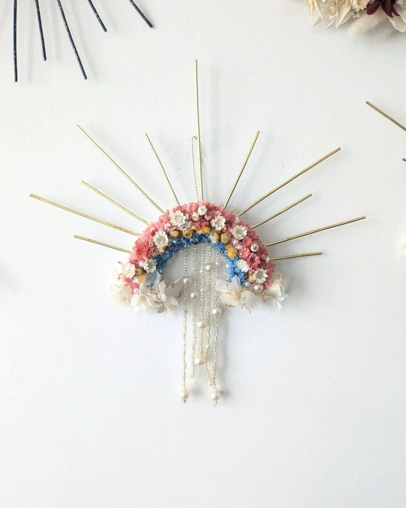Ex-voto décoration murale Arc en Ciel Perles Mur, vue d’ensemble