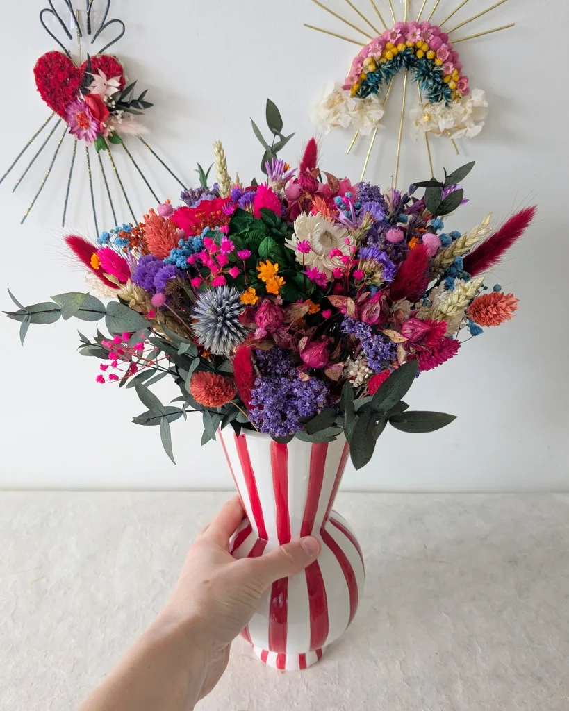 Bouquet en fleurs séchées Joie Vase