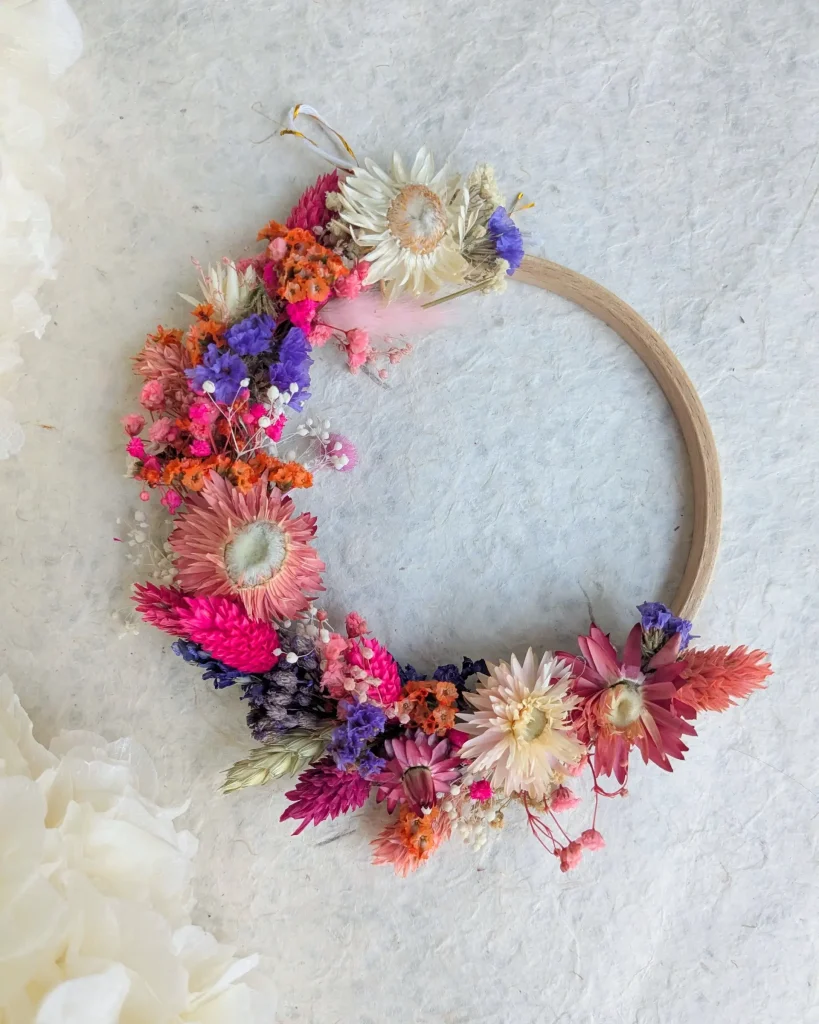 Couronne en fleurs séchées Fraicheur