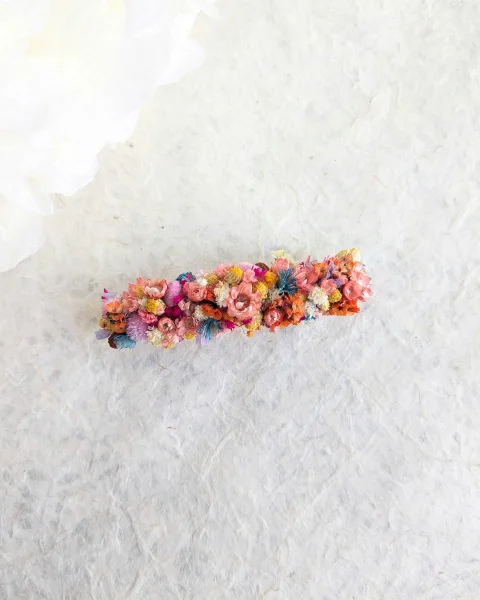 Barrette à cheveux en fleurs séchées Color Pop, vue d’ensemble