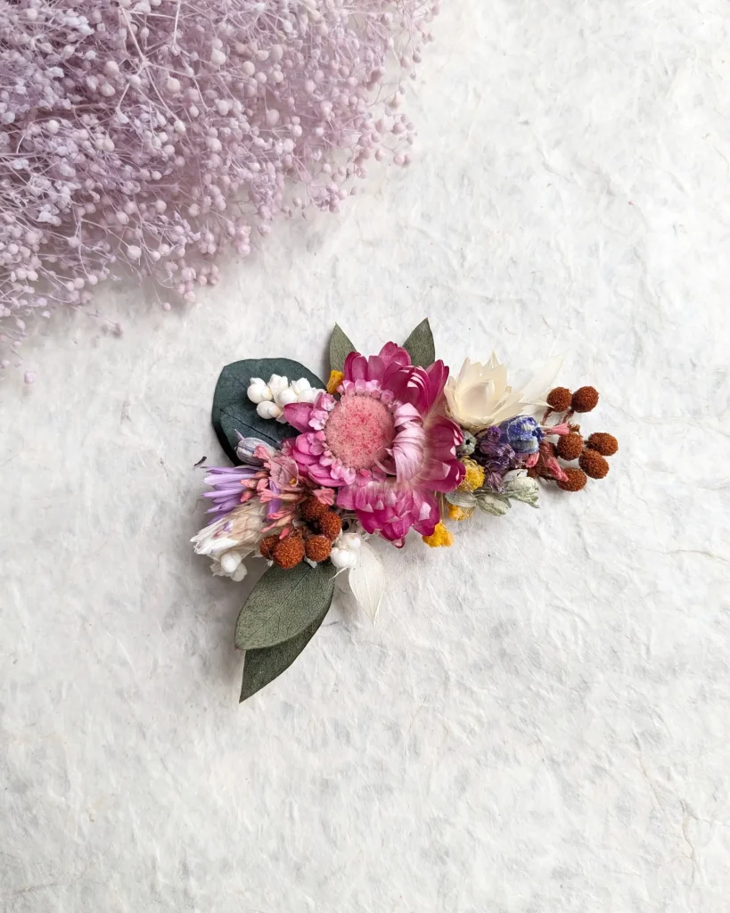 Pince crocodile en fleurs séchées Mae, vue d’ensemble