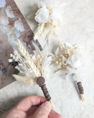 Boutonnière S blanches Arriere Aimant