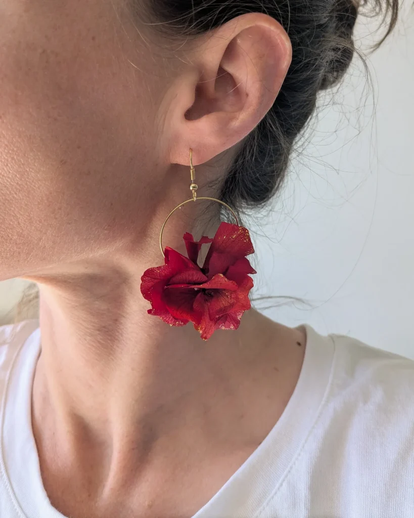 Boucles d’oreilles en fleurs séchées Amandine