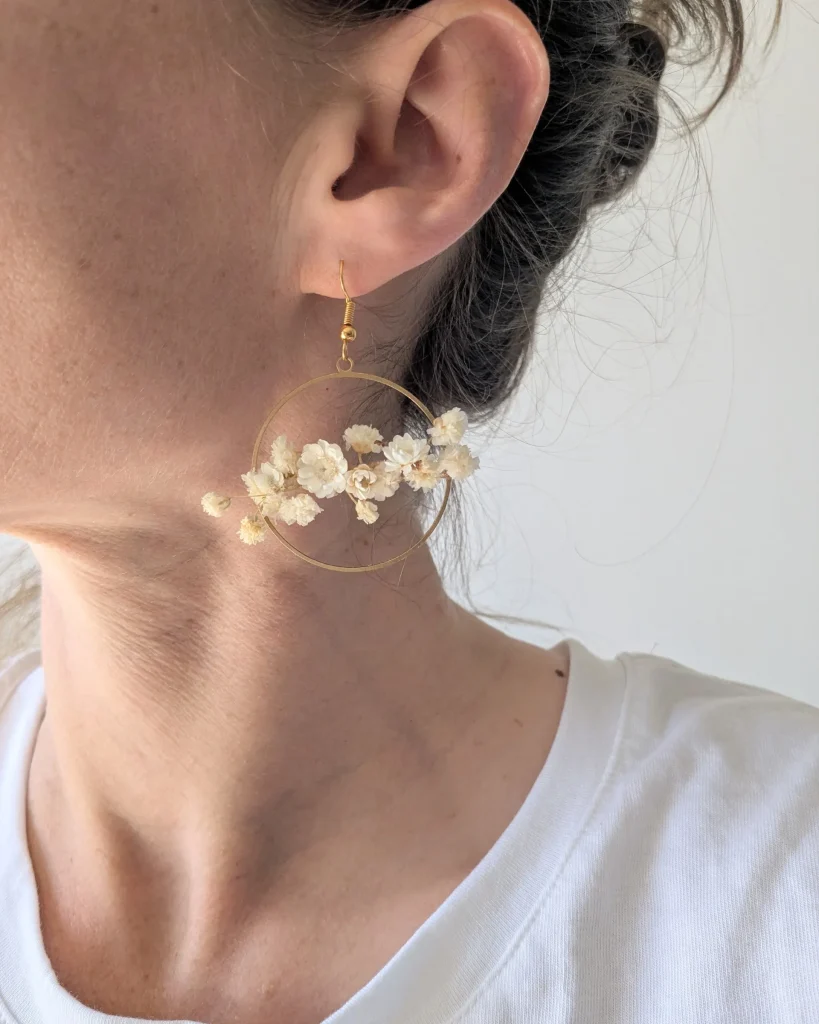 Boucles d’oreilles en fleurs séchées Amelia