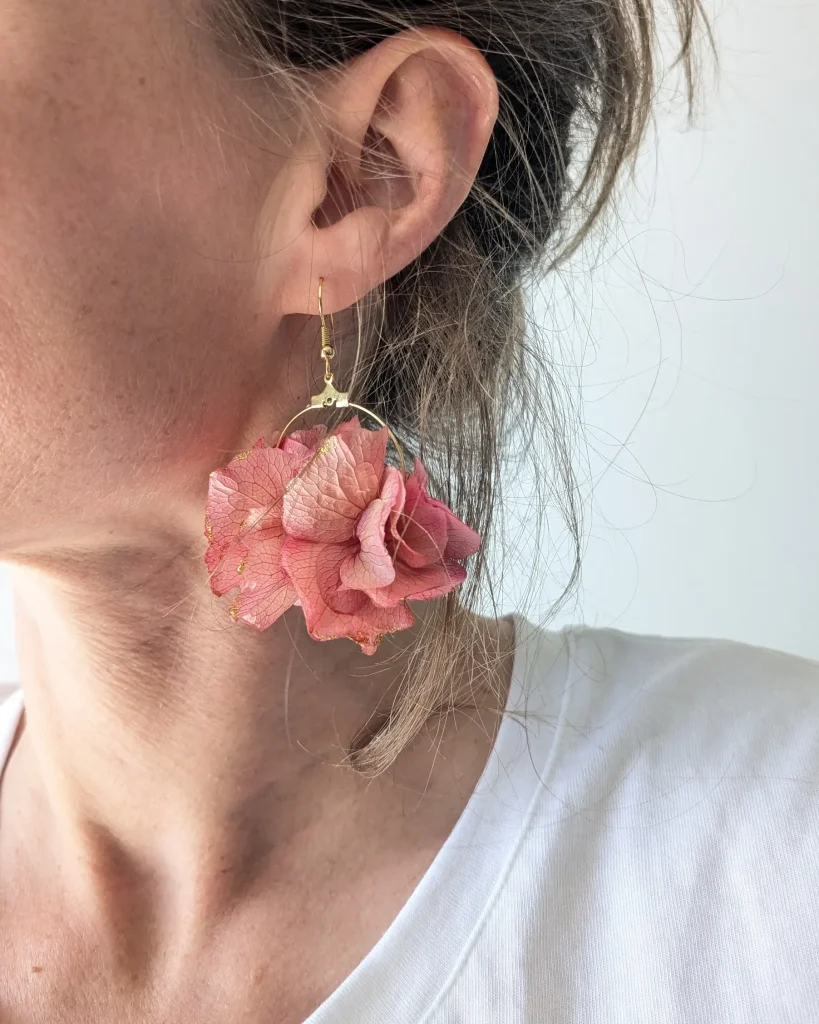Boucles d’oreilles en fleurs séchées Garance