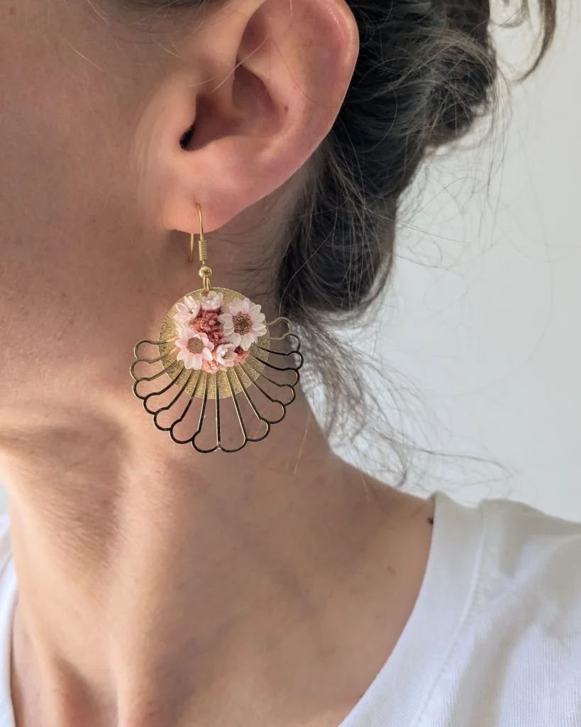 Boucles d’oreilles en fleurs séchées Madeleine