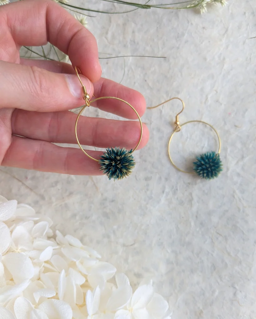 Boucles d’oreilles en fleurs séchées Melina, vue d’ensemble