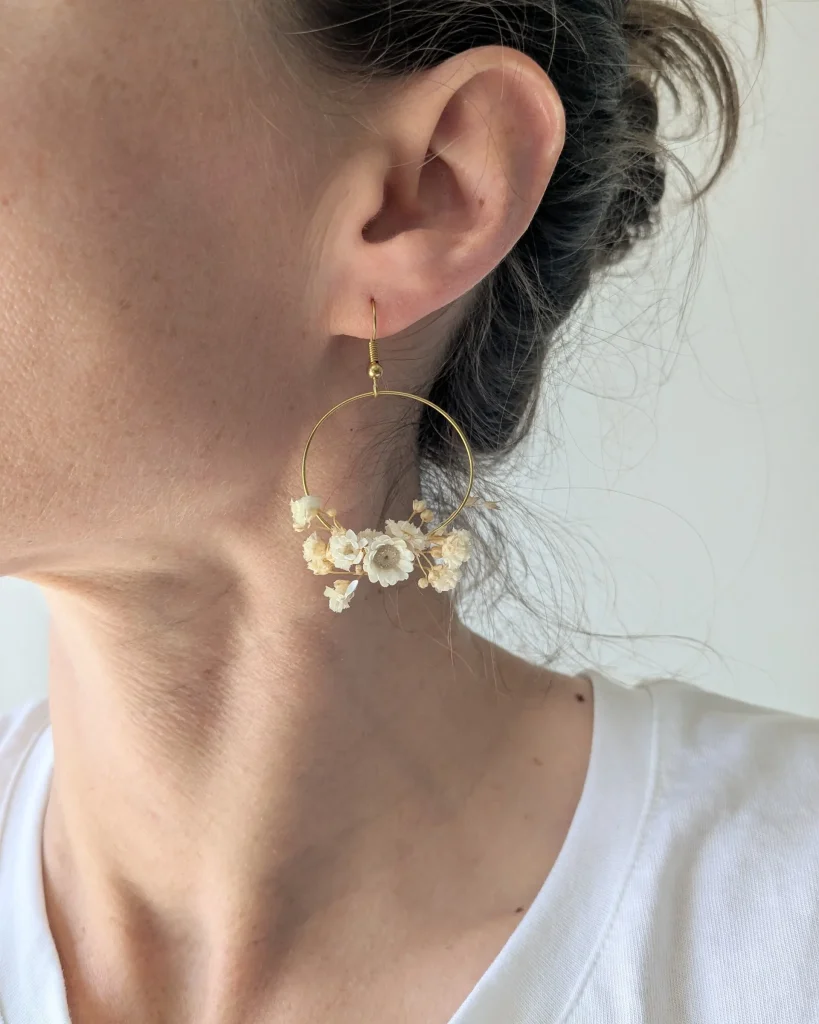 Boucles d’oreilles en fleurs séchées Purete