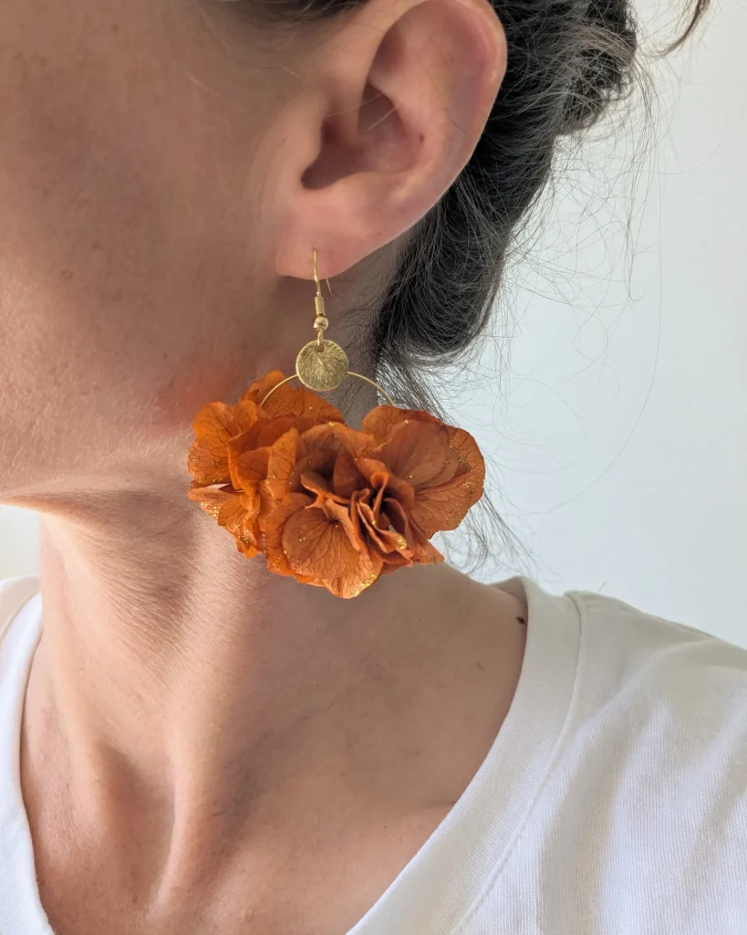 Boucles d’oreilles en fleurs séchées Victoire