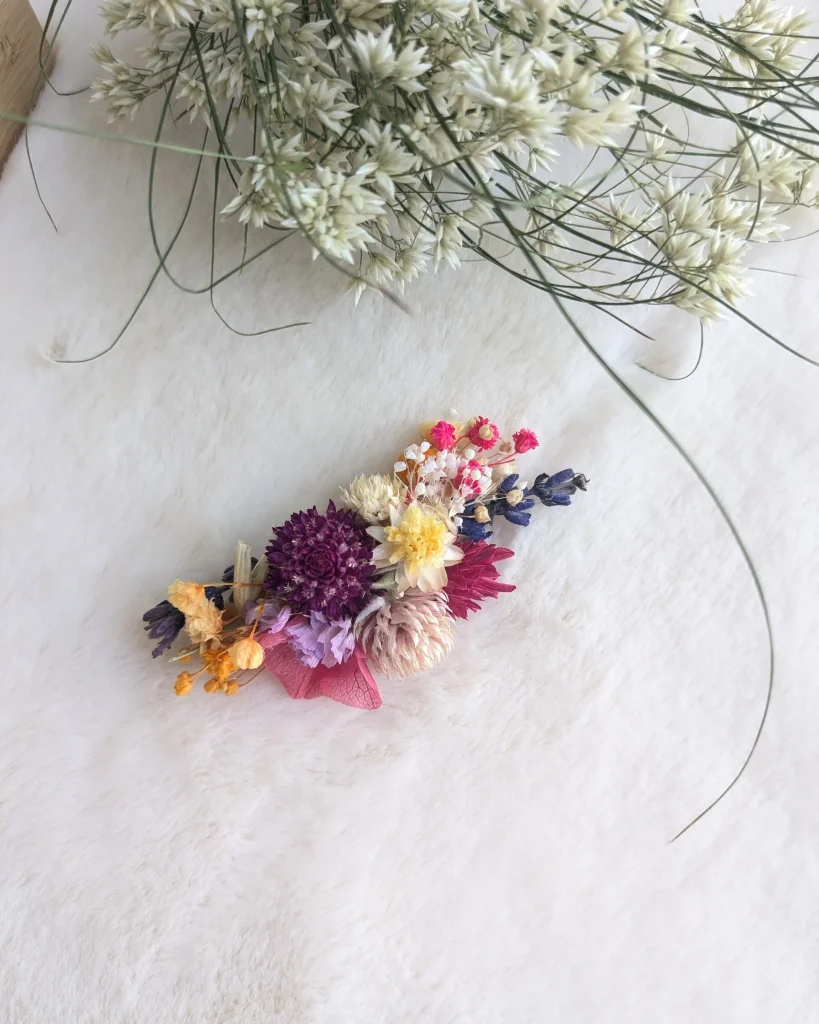 Pince crocodile en fleurs séchées Fauve, vue d’ensemble